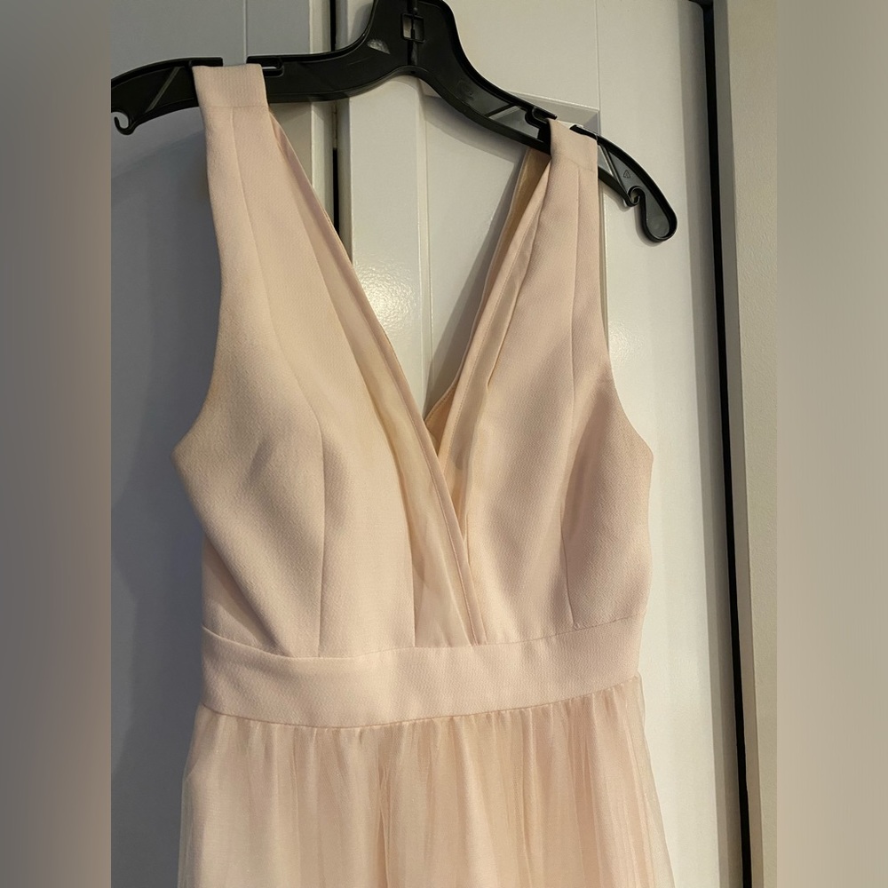 BCBG pale pink tulle maxi dress
